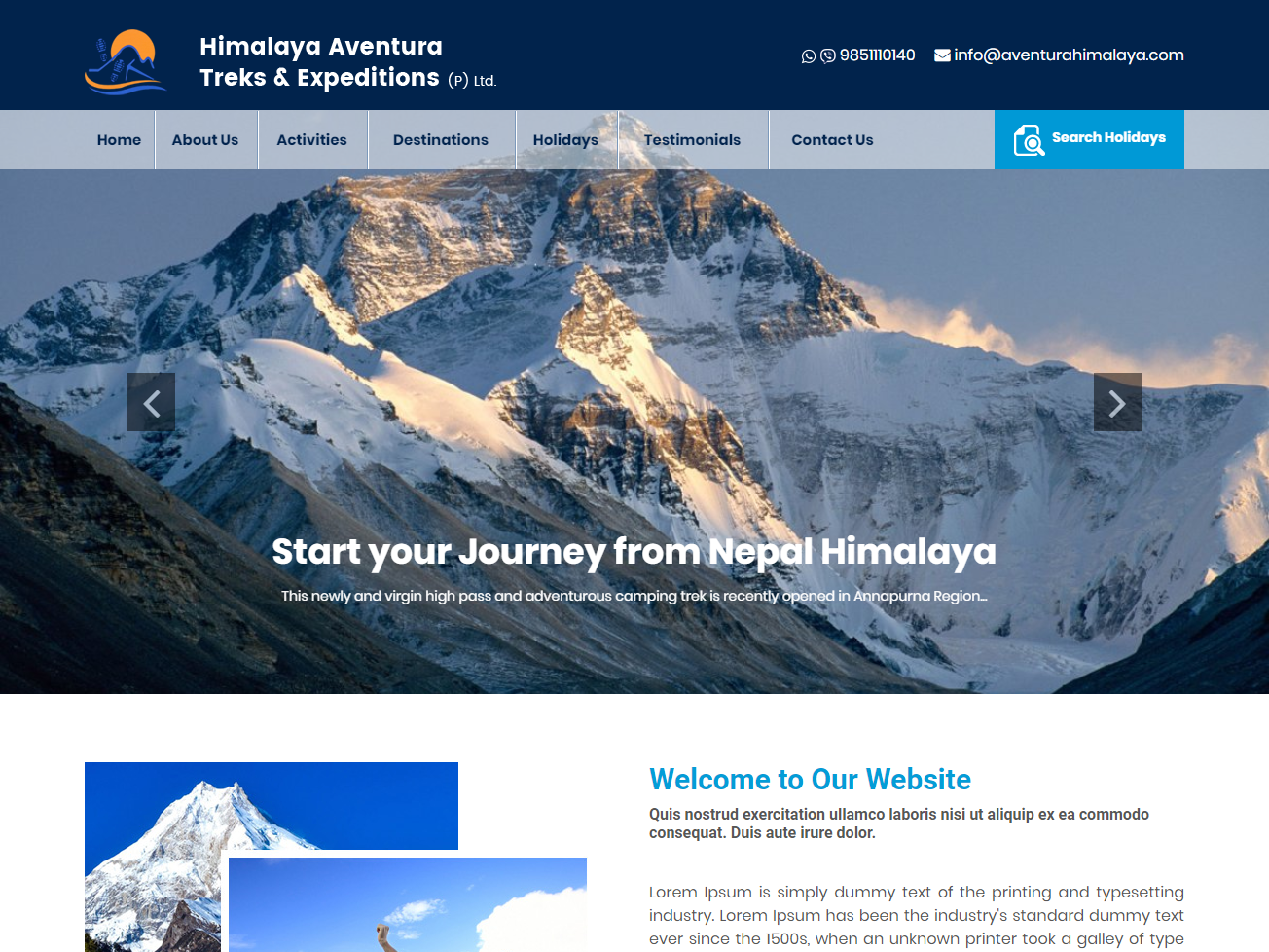 Himalaya Aventura Treks & Expeditions Launches Holiday Booking with Tourism Core